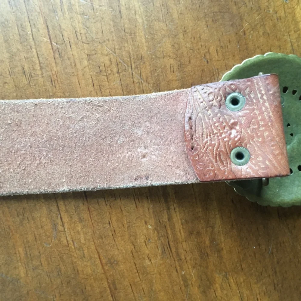 Fossil Vintage Leather Jeweled Brown Belt - Size L